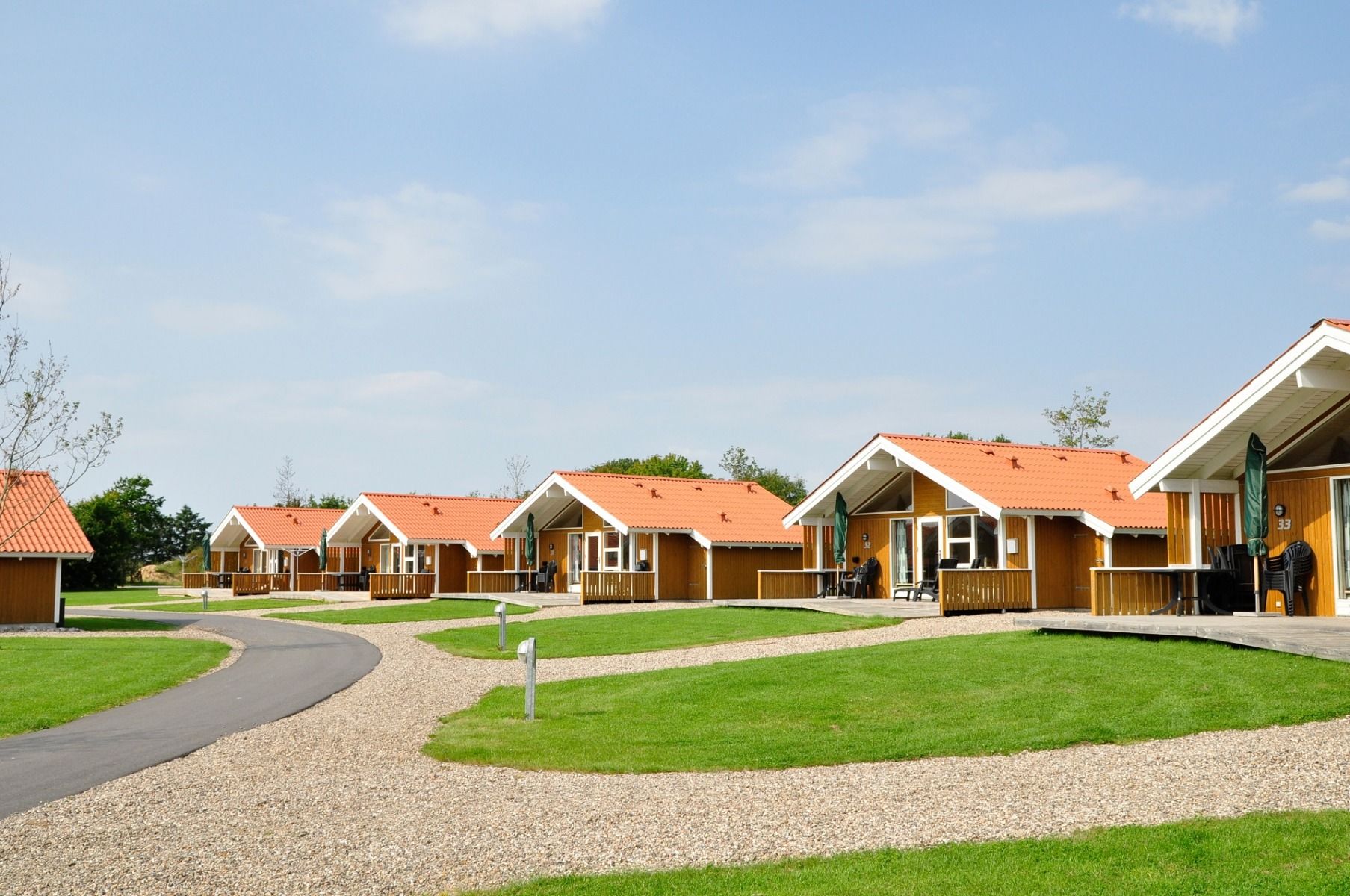 Sport- und Freizeitzentrum Skaerbaek Aussenanlagen und Zugang zu Bungalows